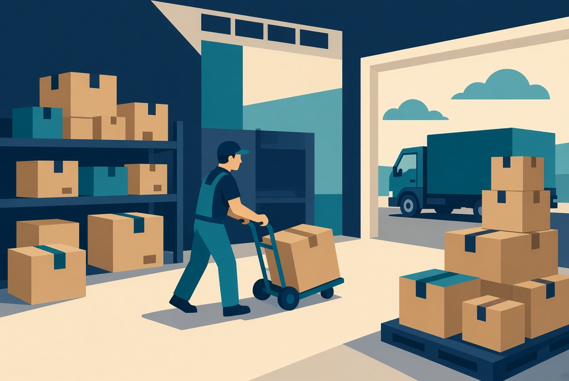 eCommerce warehouse fulfilling online orders